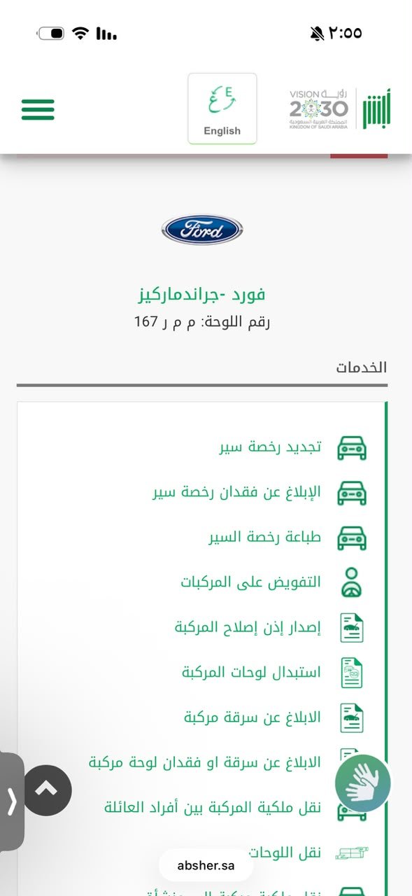 صورة لوحة م م ر 167